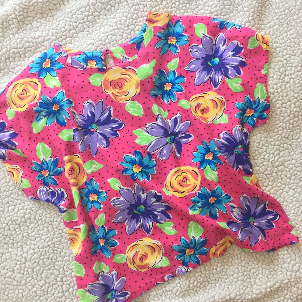[vintage] 90’s floral print blouse